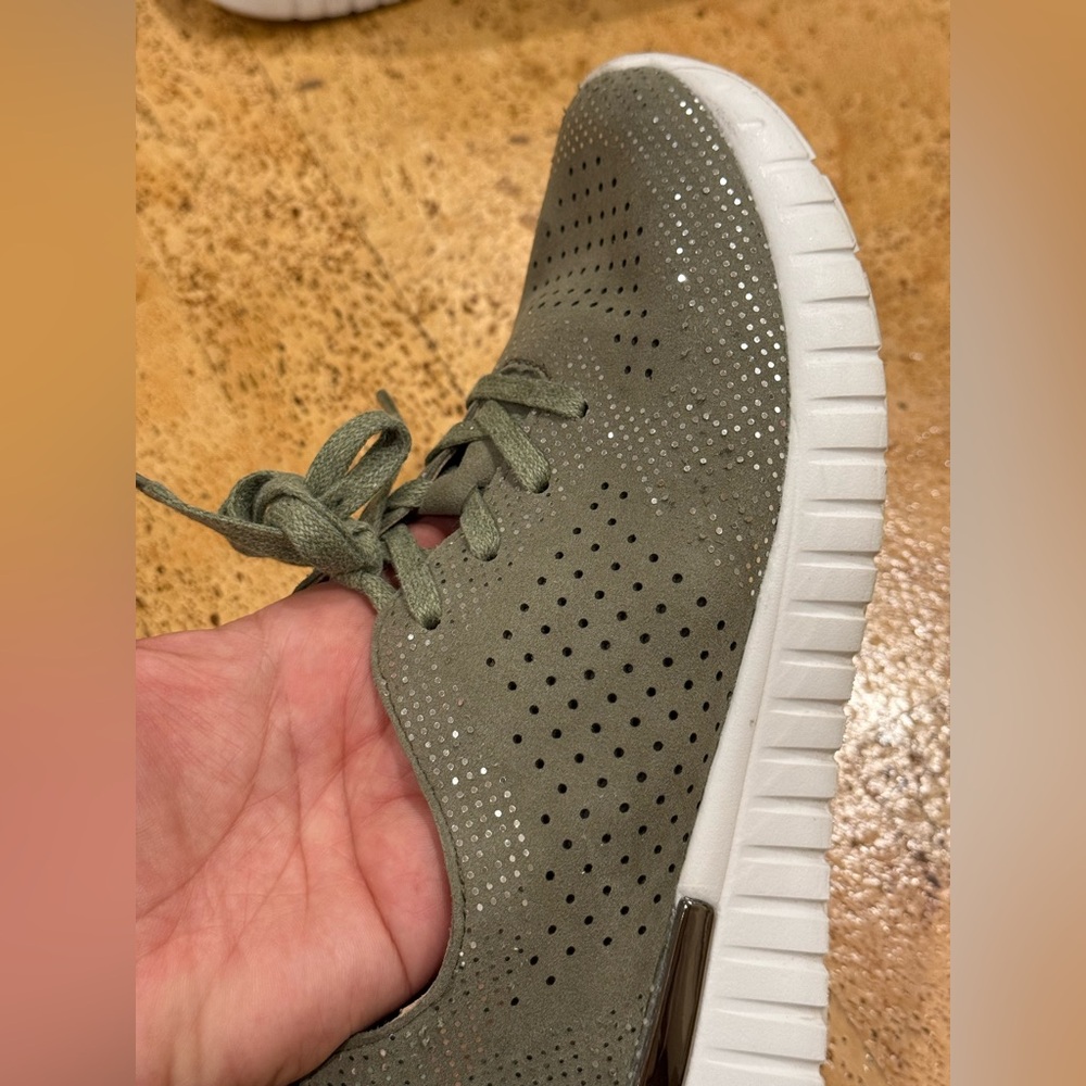 Ilse Jacobsen Womens Tulip Running Style Sneakers Army color w/Metallic Sz 38 - Picture 13 of 16